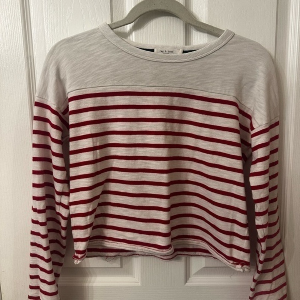Rag and Bone Halsey Striped Tee, size small